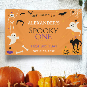 Banderoles Premier anniversaire Halloween Spooky One Orange B