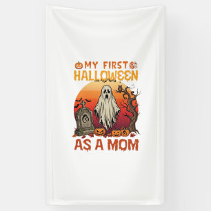 Banderoles Premier Fantôme de Maman Halloween Pierre Tombale