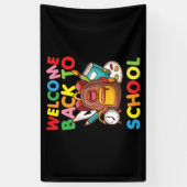 Banderoles Premier jour de l'école Enseignant Bienvenue Retou (Vertical)