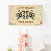 Banderoles Premier Rodéo Western Cowboy fête d'anniversaire (En situation)
