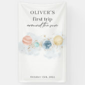 Banderoles Premier Voyage Autour De L'Espace Soleil 1Er Anniv (Vertical)