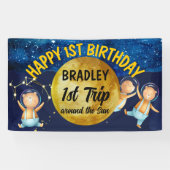 Banderoles Premier voyage autour du soleil 1er anniversaire b (Horizontal)