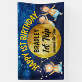 Banderoles Premier voyage autour du soleil 1er anniversaire b (Vertical)