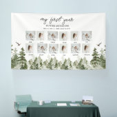 Banderoles Première année du bébé cerf de forêt d'hiver moder (Salon professionnel)