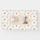 Banderoles Première anniversaire marguerite boho terracotta p (Horizontal)