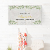 Banderoles Première communion Marbre Foligraphie Accueil (En situation)