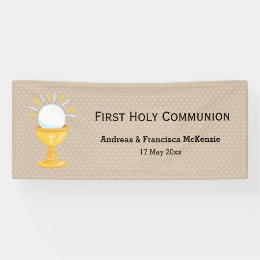 Banderoles Première Communion sainte * choisir la couleur arr (Horizontal)