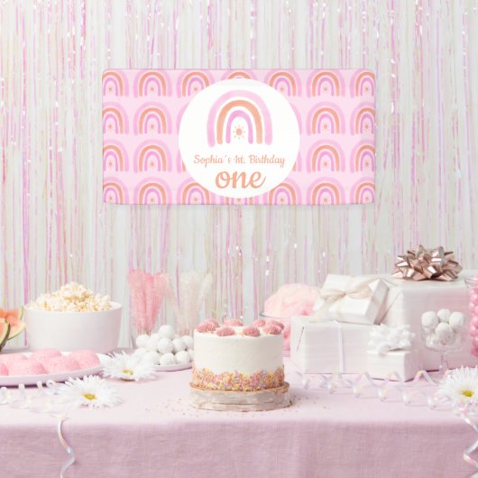 Banderoles Première fête d'anniversaire de Rainbow Girl (Fête)