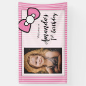 Banderoles Première fête d'anniversaire, Photo, Bienvenue (Vertical)