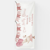 Banderoles Première fille Anniversaire Une sotte d'oie (Vertical)