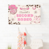 Banderoles Première Rodeo Cowgirl 2e fête d'anniversaire (En situation)