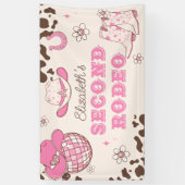 Banderoles Première Rodeo Cowgirl 2e fête d'anniversaire (Vertical)