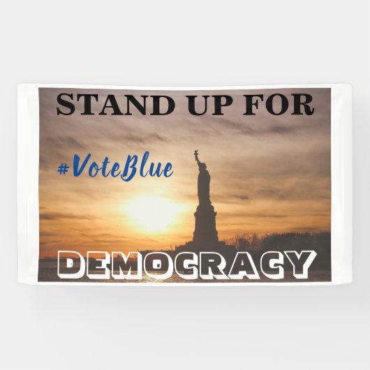 Banderoles PRENEZ LA DÉMOCRATIE #VoteBlue (Horizontal)