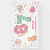 Banderoles Preppy Patch j'avais SIX ans maintenant j'ai SEPT  (Vertical)