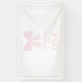 Banderoles Preppy Pink Bow Grandmillennial Premier anniversai (Vertical)