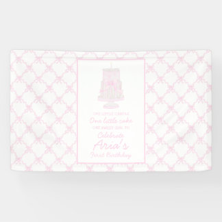 Banderoles Preppy rose Anniversaire gâteau Premier anniversai