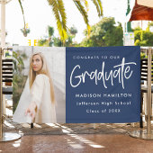 Banderoles Preppy Script Navy Photo Graduation