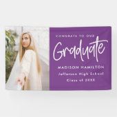 Banderoles Preppy Script Purple Photo Graduation (Horizontal)