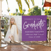 Banderoles Preppy Script Purple Photo Graduation