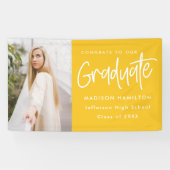 Banderoles Preppy Script Yellow Photo Graduation (Horizontal)
