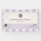 Banderoles Présentation d'événement avec code QR en vichy de (Horizontal)