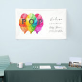 Banderoles Prêt à pop crème glacée Gradient Baby shower rose (Salon professionnel)