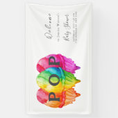 Banderoles Prêt à pop crème glacée Gradient Baby shower rose (Vertical)