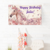 Banderoles Pretty Ponies and Petals Birthday Banner (En situation)