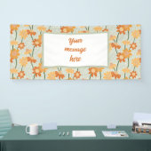 Banderoles Pretty retro muted 1970 s flowers (Salon professionnel)