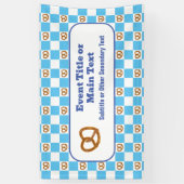 Banderoles Pretzels Check German Oktoberfest Blue & White do- (Vertical)