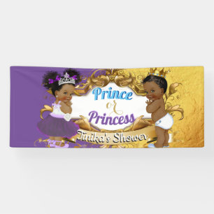Banderoles Prince ou Princesse Africaine Purple & Gold Elegan