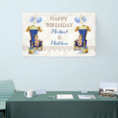 Banderoles Prince Royal Blue Gold Trone Twins Boy Customisé (Salon professionnel)