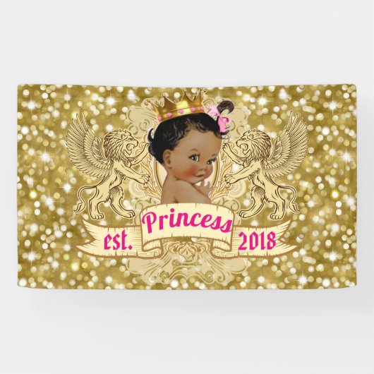 Banderoles Princesse africaine de fantaisie Banner du rose (Horizontal)
