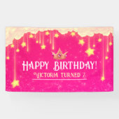 Banderoles Princesse Anniversaire rose (Horizontal)