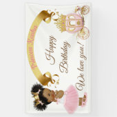Banderoles Princesse Baby Girl Carriage Or rose (Vertical)