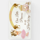 Banderoles Princesse Baby Girl Carriage Or rose (Vertical)
