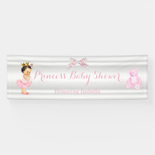 Banderoles Princesse Baby shower Rose Blanc Brunette Bébé