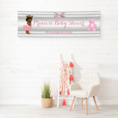 Banderoles Princesse Baby shower Rose Blanc Ethnique (En situation)