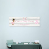 Banderoles Princesse Baby shower Rose Blanc Ethnique (Salon professionnel)