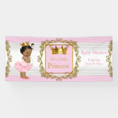 Banderoles Princesse Baby shower Rose Or Blanc Ethnique (Horizontal)