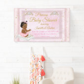 Banderoles Princesse Baby shower Tiara Pink Ethnic (En situation)