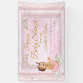 Banderoles Princesse Baby shower Tiara Rose (Vertical)