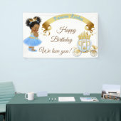 Banderoles Princesse Bébé Porte-fille Bleu Or (Salon professionnel)