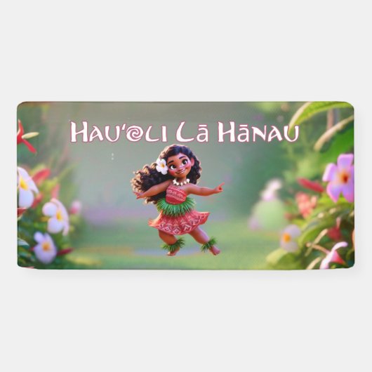 Banderoles Princesse Hula Hauʻoli (Horizontal)