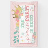 Banderoles Princesse Rose Bébé Fille Premier anniversaire (Vertical)