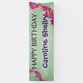 Banderoles Princesse rose Birthday Banner de papillon (Vertical)