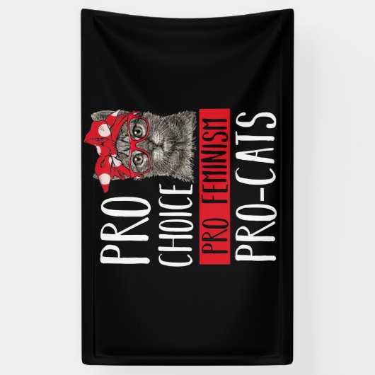 Banderoles Pro Choice Pro Feminism Pro Chats Chat Avec Bandan (Vertical)