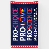 Banderoles Pro-Choice, Pro-Love, Pro-Science, Pro-Kamala 2024 (Vertical)