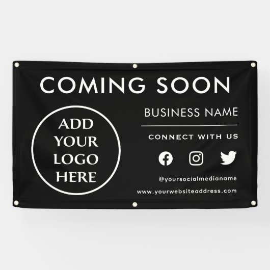 Banderoles Prochainement Entreprise Professionnelle Nom de l' (Horizontal)