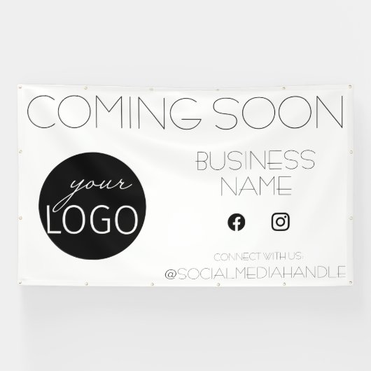 Banderoles Prochainement Logo d'entreprise Médias sociaux Int (Horizontal)